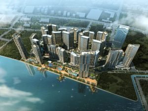 Mandani Bay aerial view